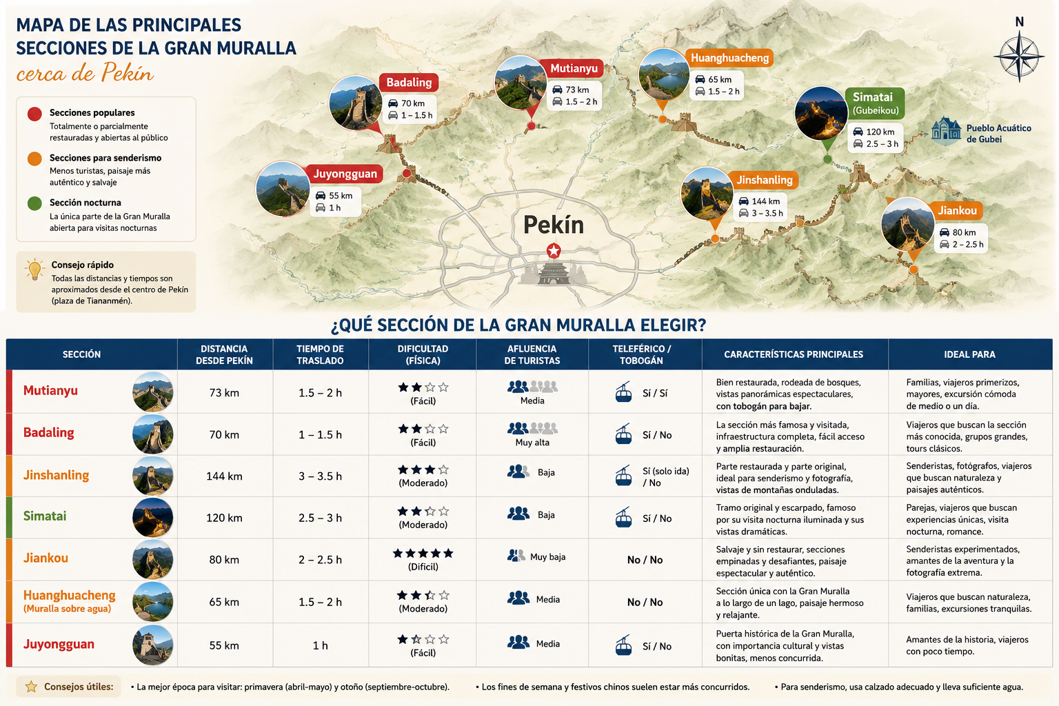secciones de la Gran Muralla
